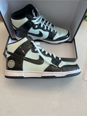 Nike Dunk All Star (2021) High-Top Sneakers in Mint and Black Patent